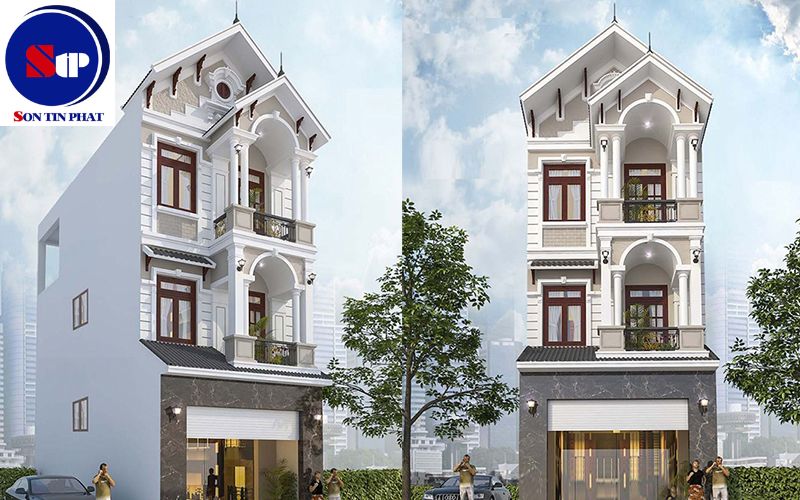 Nhà mái Thái 3 tầng Tân Cổ Điển