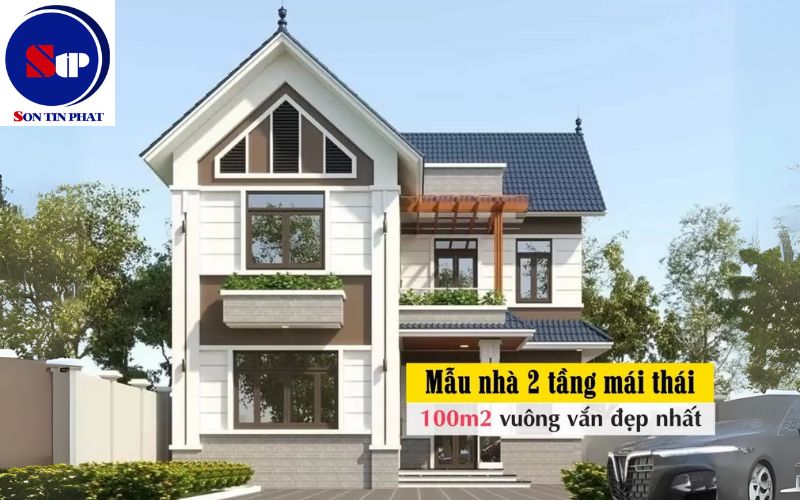 Nhà 2 tầng mái Thái 100m2 hiện đại