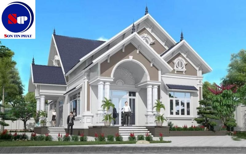 Mẫu nhà mái Thái 1 Tầng mặt tiền 8m tân cổ điển