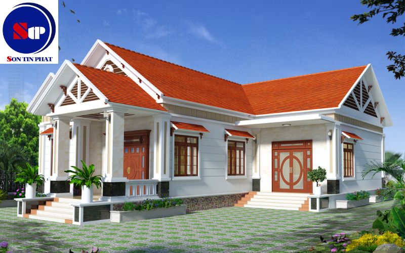 Nhà cấp 4 mái Thái chữ L nông thôn