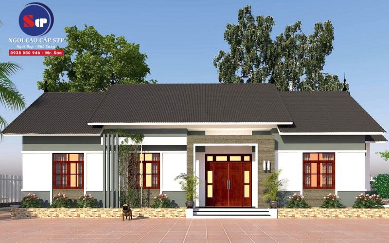 Nhà cấp 4 mái ngói 3 gian cải tiến