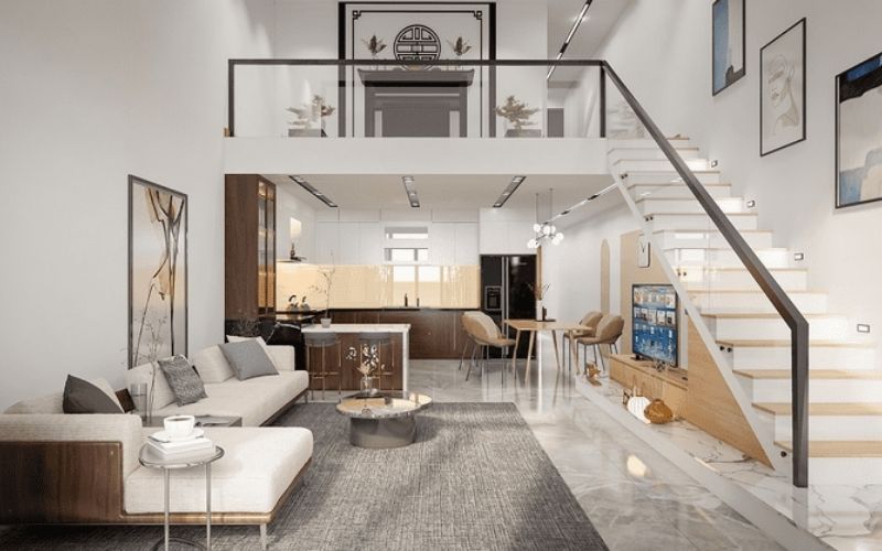 Thiết kế cầu thang gọn nhẹ, đa năng