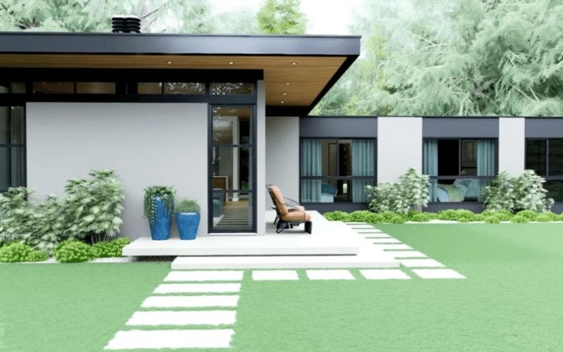 Cải tạo nhà 2 tầng chữ L Phong cách Bắc Âu
