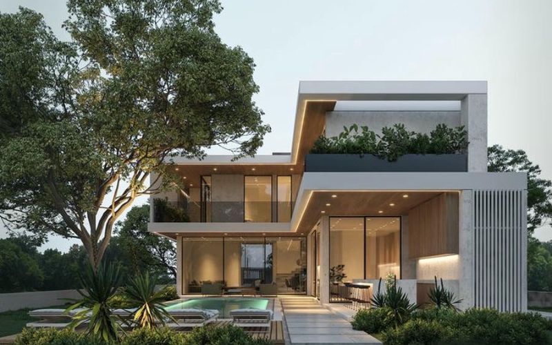 Cải tạo nhà 2 tầng chữ L phong cách Châu Âu