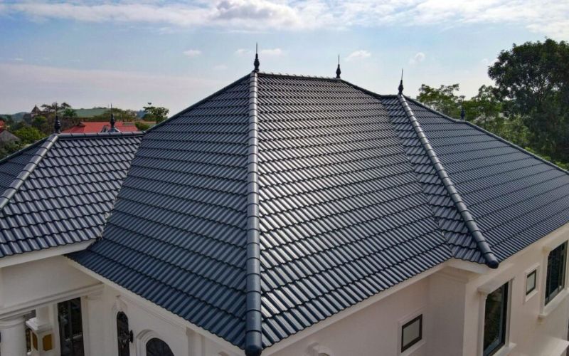 Mẫu mái nhà khung thép lợp ngói chống nóng hiệu quả