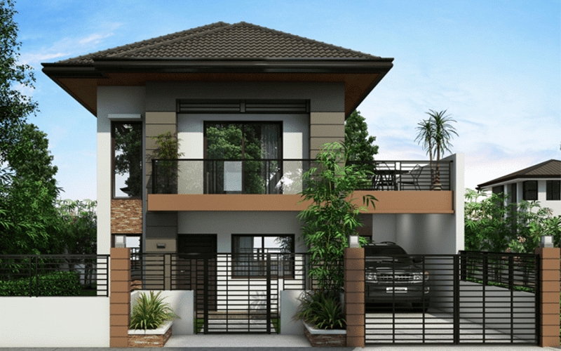 Nhà 2 tầng mái Nhật